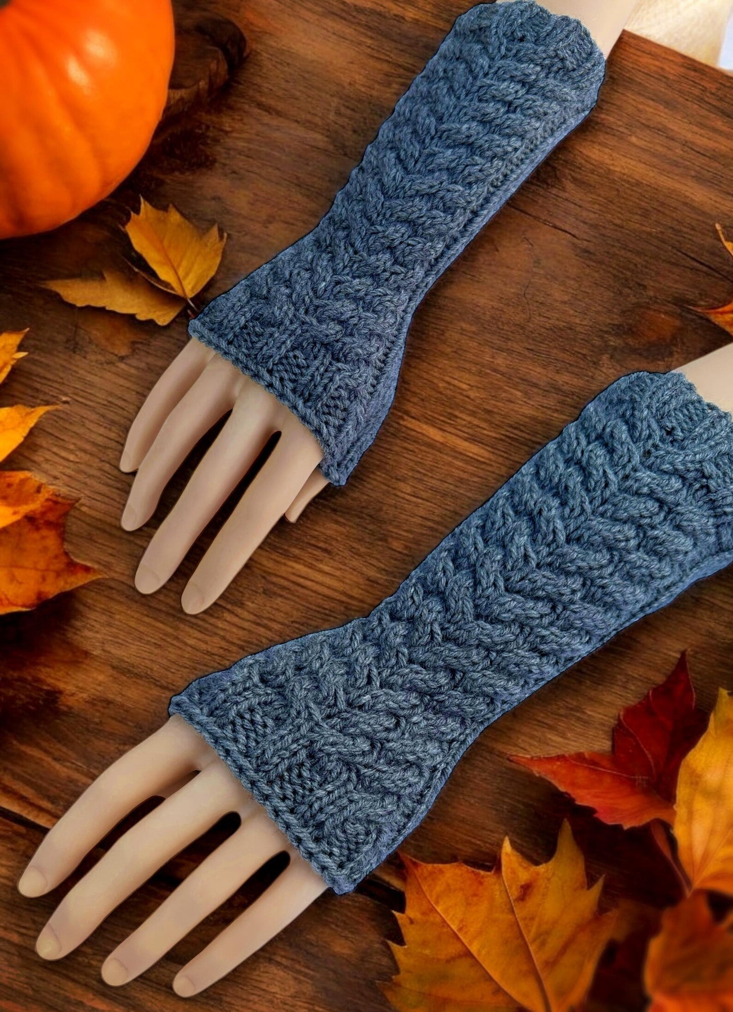 Cable Knit Fingerless Gloves Knitting Pattern - PDF Download