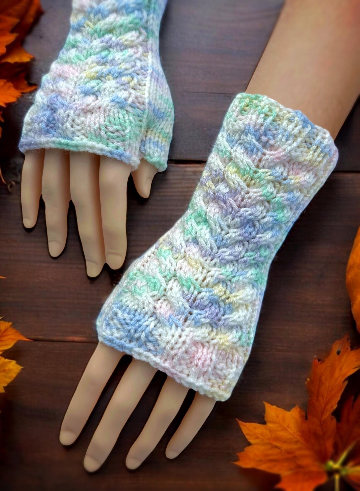 Cable Knit Fingerless Gloves Knitting Pattern - PDF Download