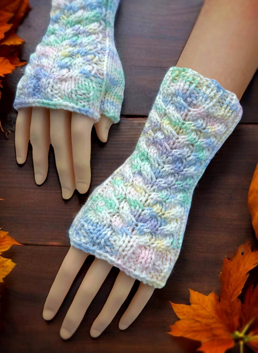 Cable Knit Fingerless Gloves Knitting Pattern - PDF Download