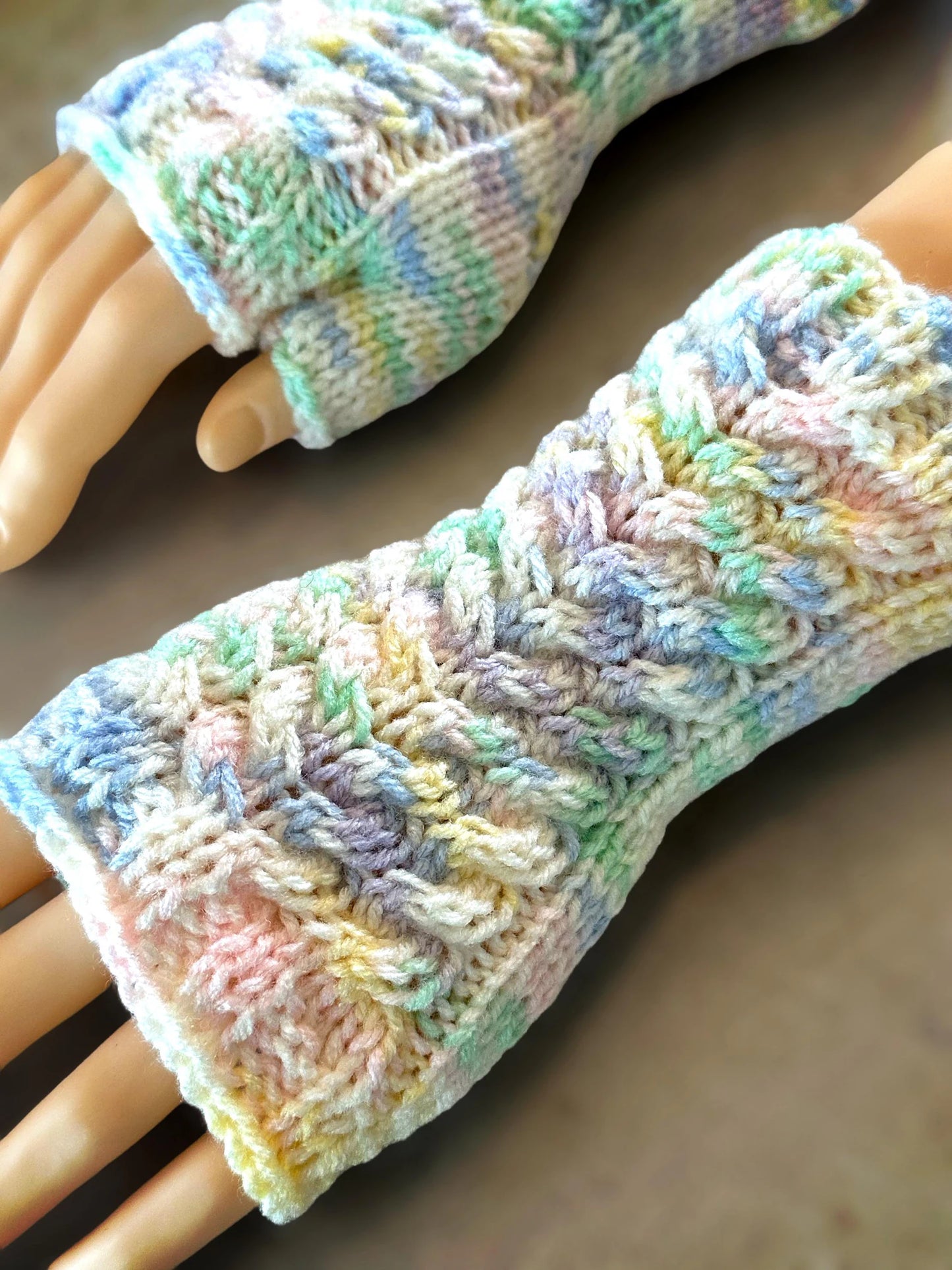 Cable Knit Fingerless Gloves Knitting Pattern - PDF Download