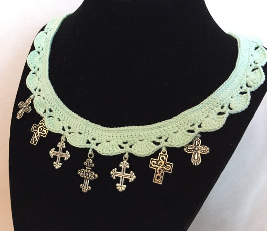 Victorian Steampunk Crochet Necklace and Bracelet Pattern PDF | Crochet Jewelry Set