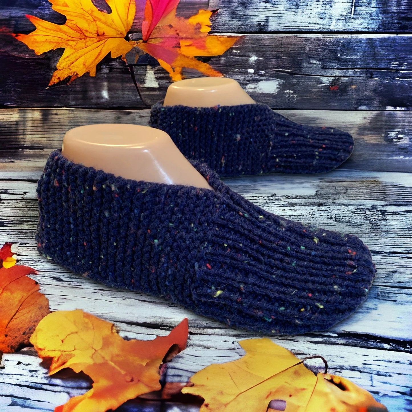 Knitting Pattern - How to Knit Adult Bootie Slippers Pattern with Full Step-by-Step How-to Video - Easy Knit Slipper Pattern - English Only