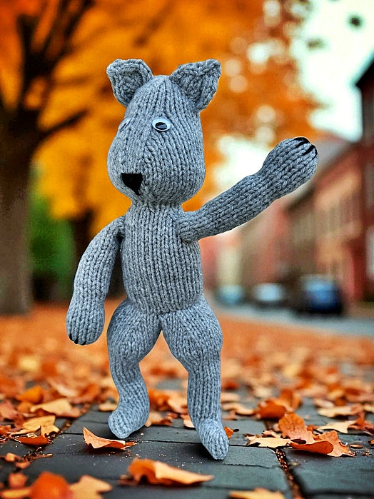 Stuffed Wolf Knitting Pattern – Knit Flat Toy PDF