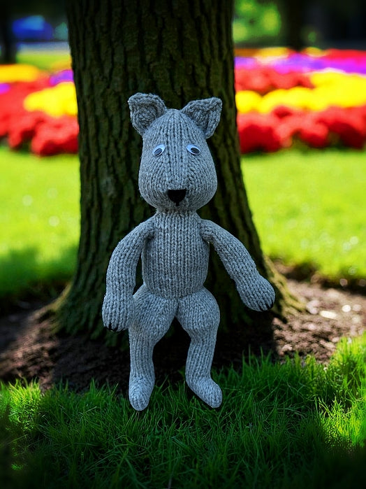 Stuffed Wolf Knitting Pattern – Knit Flat Toy PDF