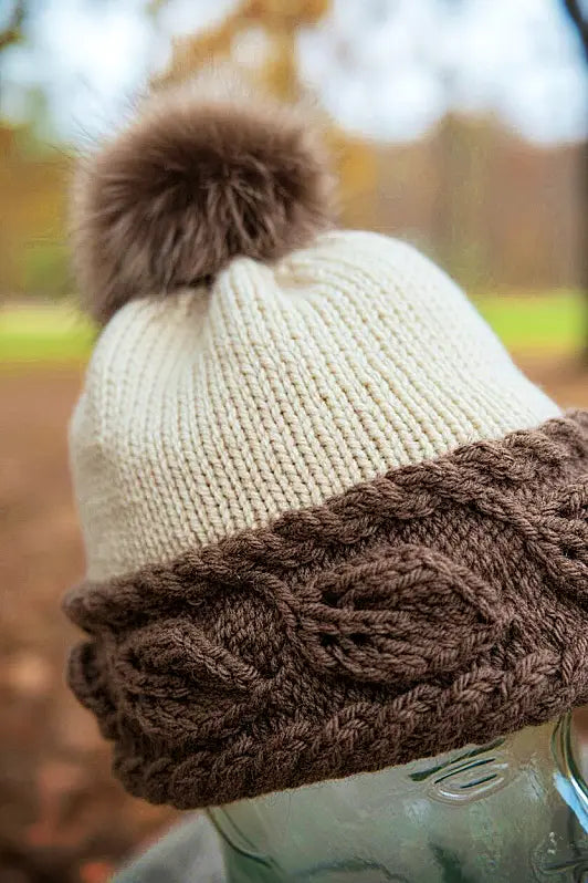 Autumn Leaf Beanie Knitting Pattern PDF | Cable Knit Winter Hat with Video Help