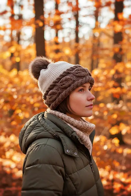 Autumn Leaf Beanie Knitting Pattern PDF | Cable Knit Winter Hat with Video Help