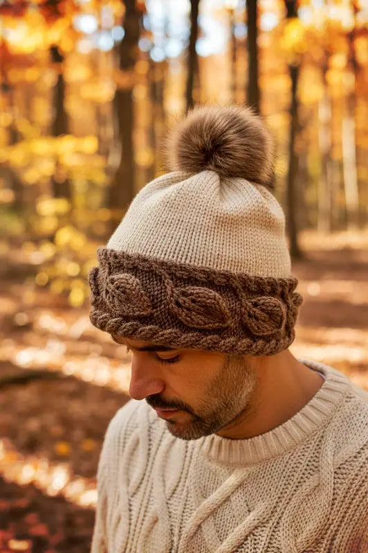 Autumn Leaf Beanie Knitting Pattern PDF | Cable Knit Winter Hat with Video Help