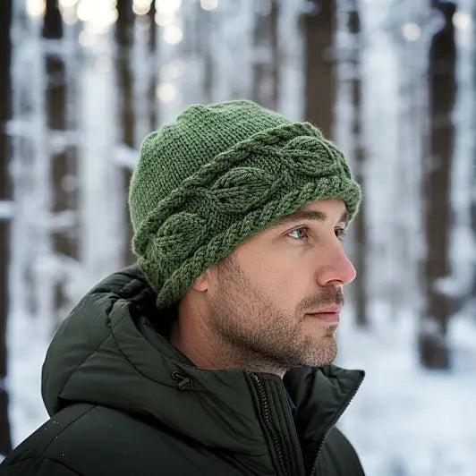Autumn Leaf Beanie Knitting Pattern PDF | Cable Knit Winter Hat with Video Help