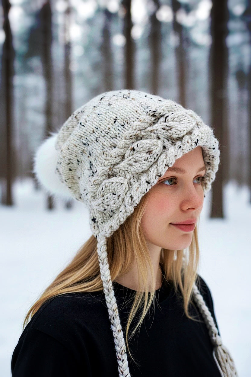 Slouchy Autumn Leaves Winter Hat Knitting Pattern - PDF Download