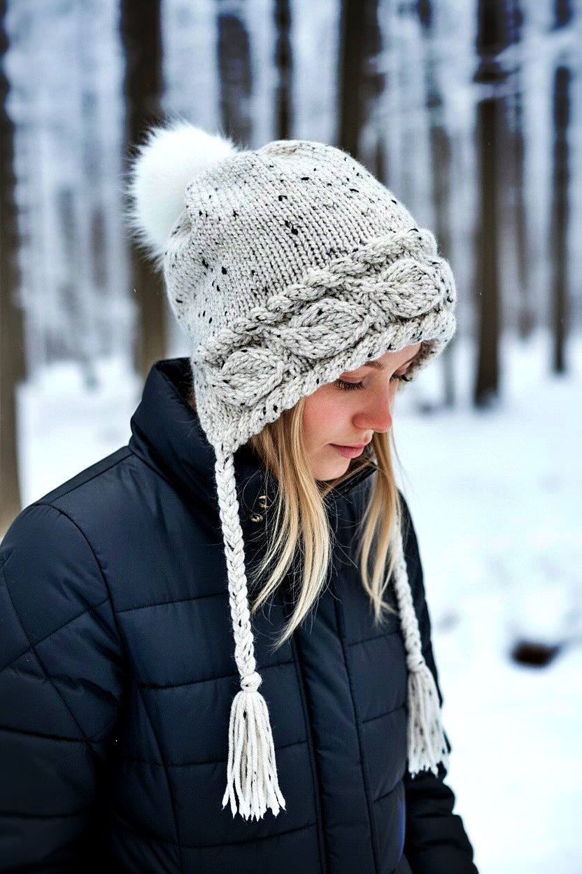 Slouchy Autumn Leaves Winter Hat Knitting Pattern - PDF Download