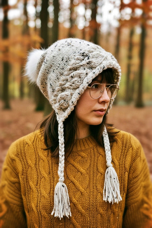 Slouchy Autumn Leaves Winter Hat Knitting Pattern - PDF Download