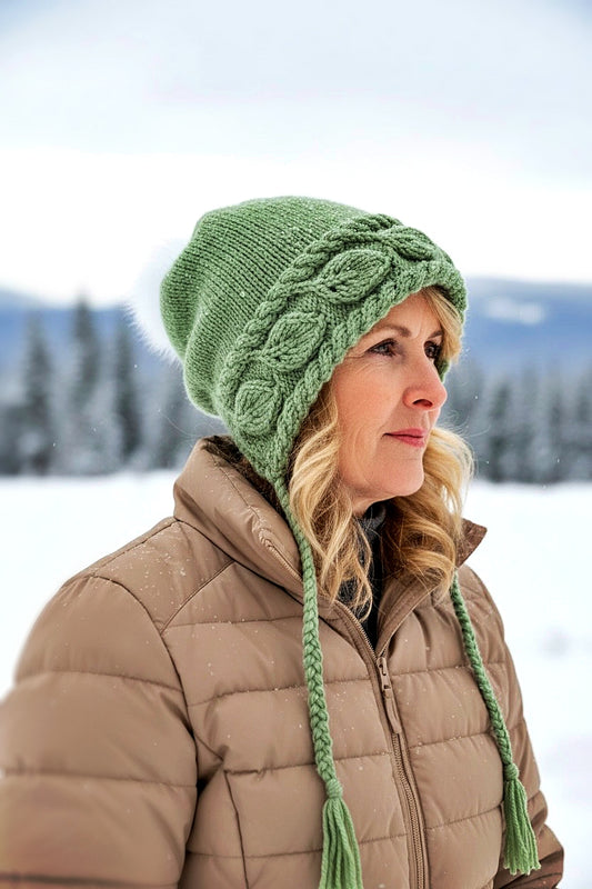 Slouchy Autumn Leaves Winter Hat Knitting Pattern - PDF Download