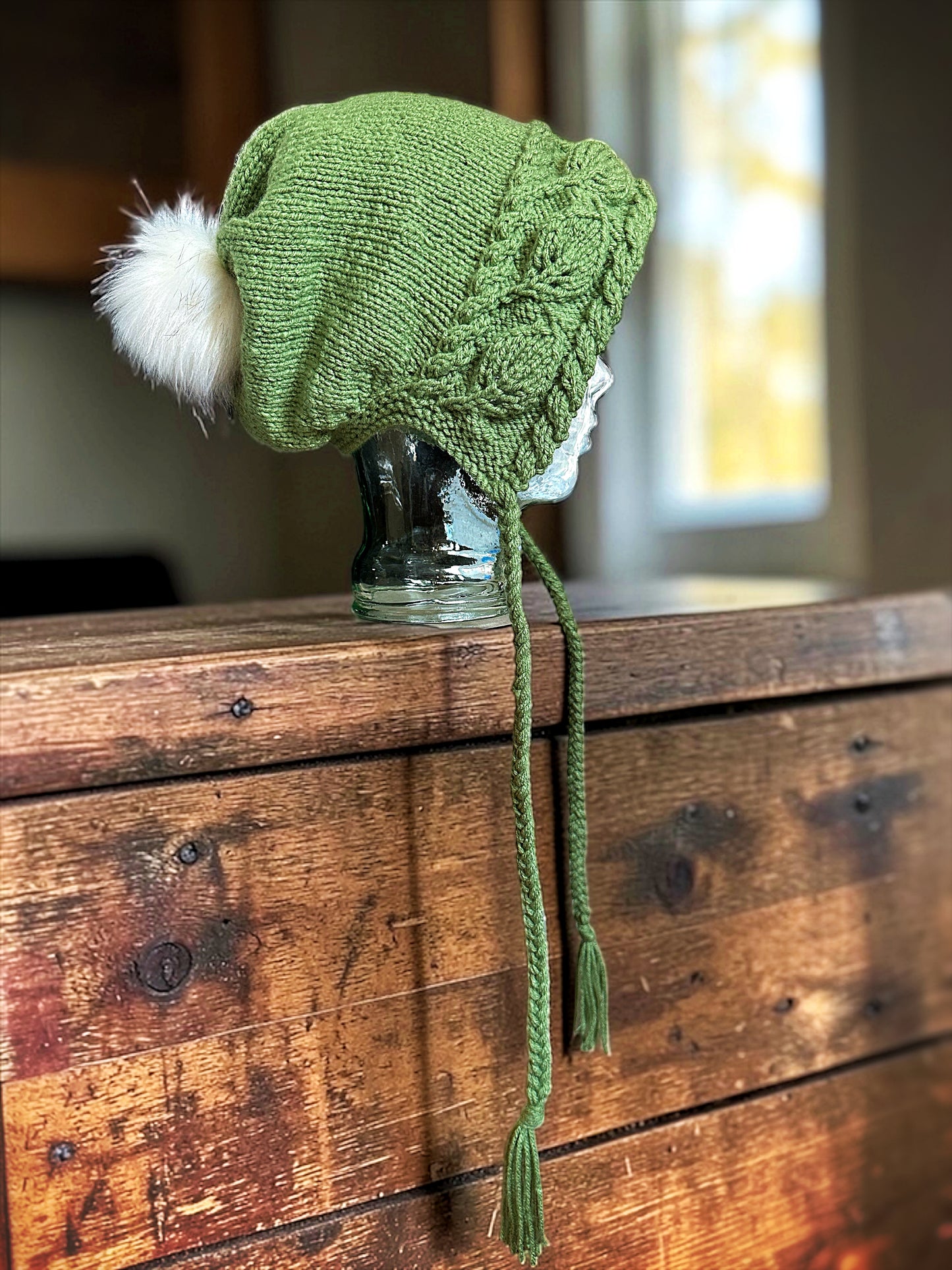 Slouchy Autumn Leaves Winter Hat Knitting Pattern - PDF Download