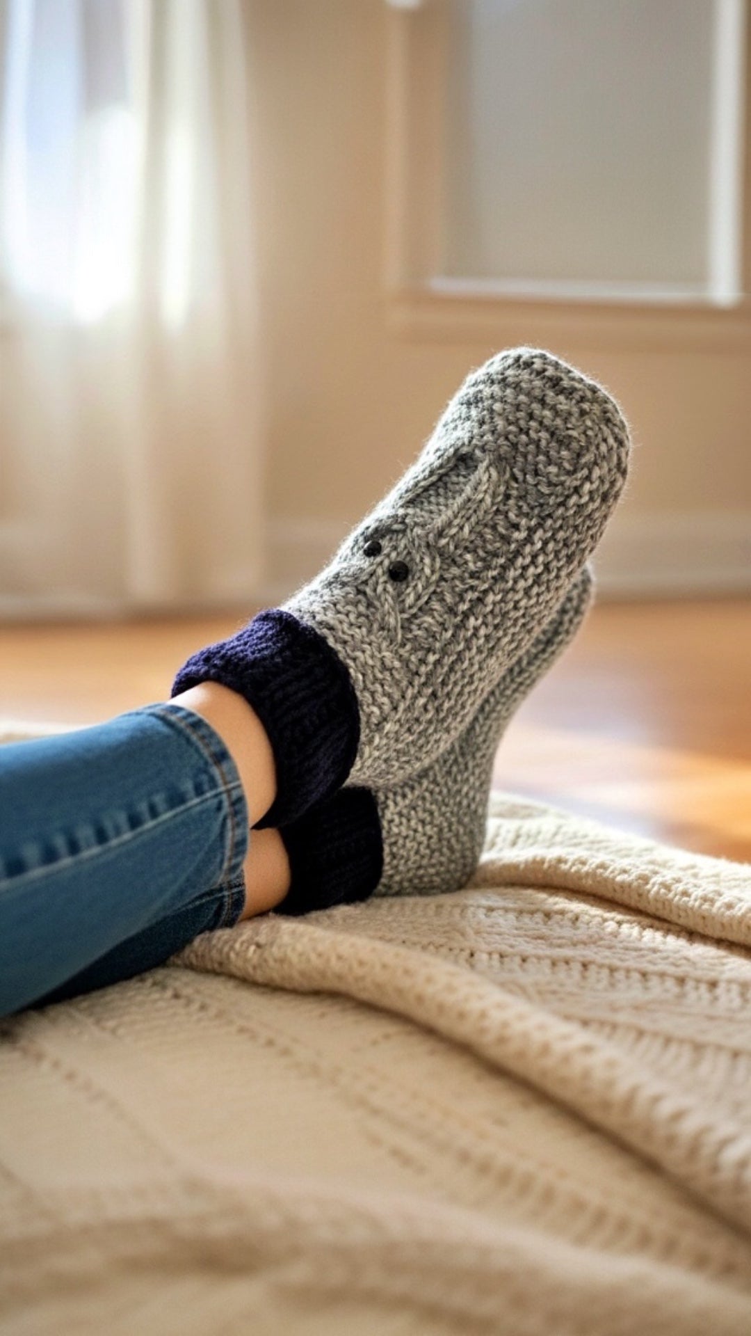 knitted moccasin slippers with owl design comfortable adult house slippers