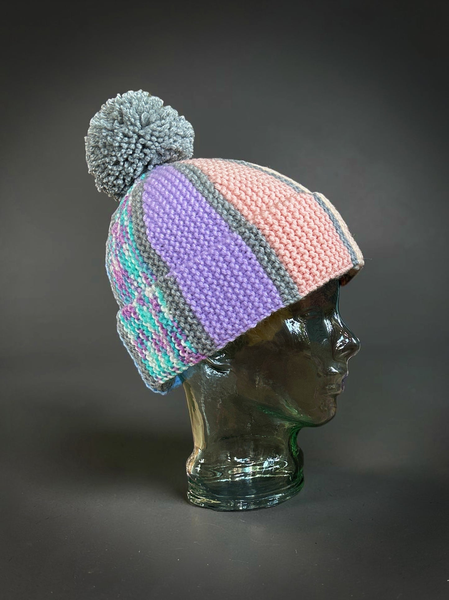 Easy Scrap Yarn Beanie & Scarf Knitting Pattern PDF | Knit Flat Adult Hat & Scarf