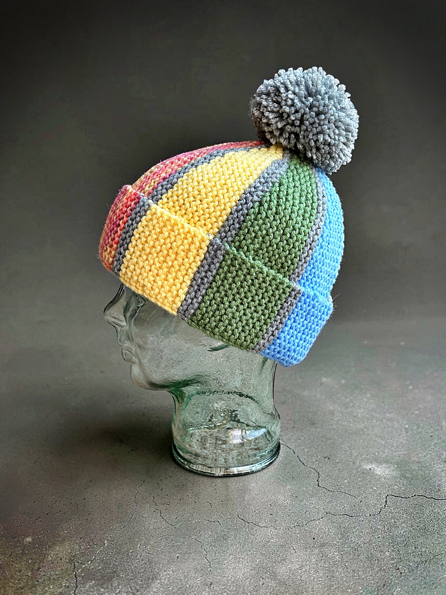 Easy Scrap Yarn Beanie & Scarf Knitting Pattern PDF | Knit Flat Adult Hat & Scarf