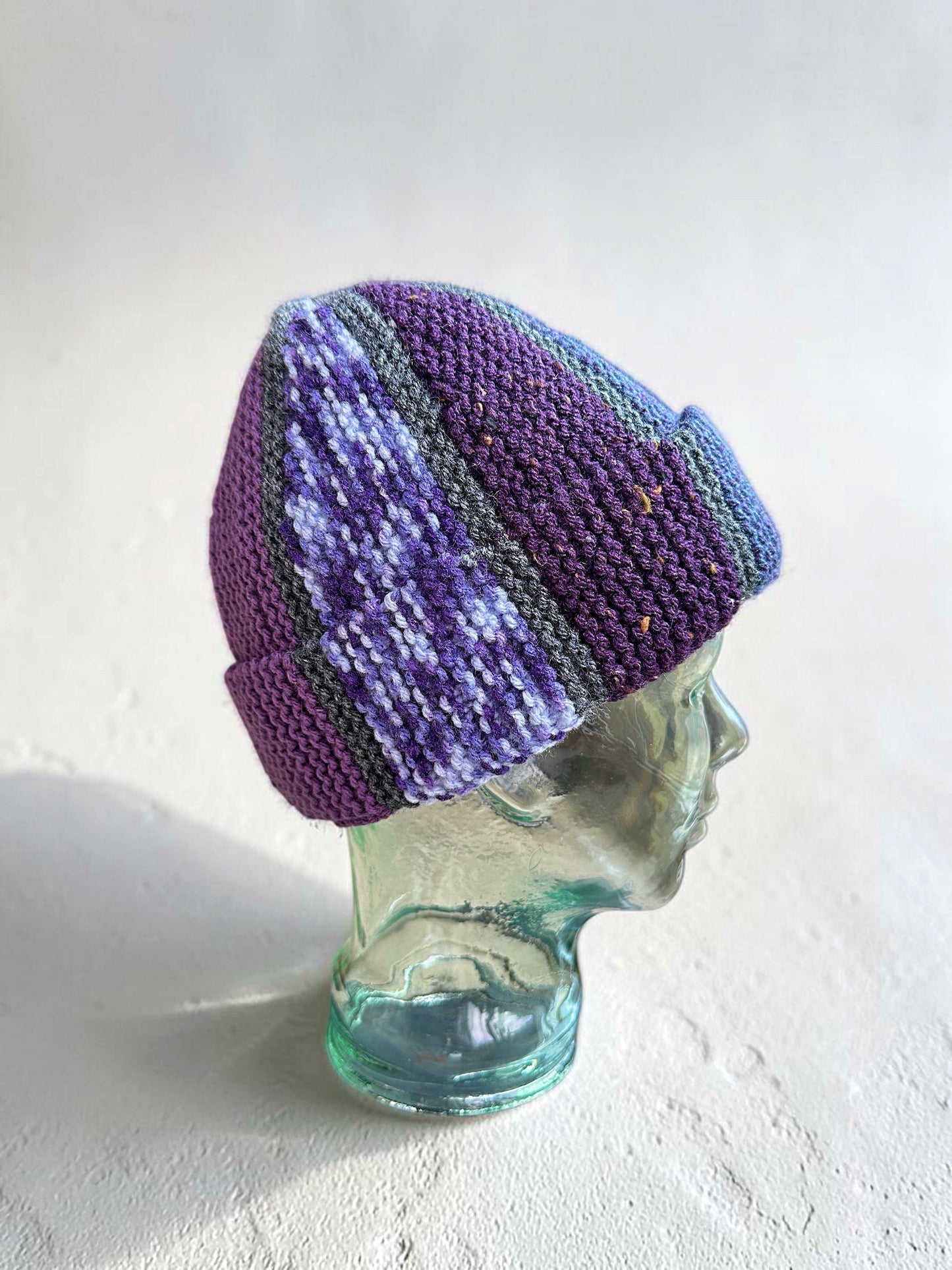 Easy Scrap Yarn Beanie & Scarf Knitting Pattern PDF | Knit Flat Adult Hat & Scarf