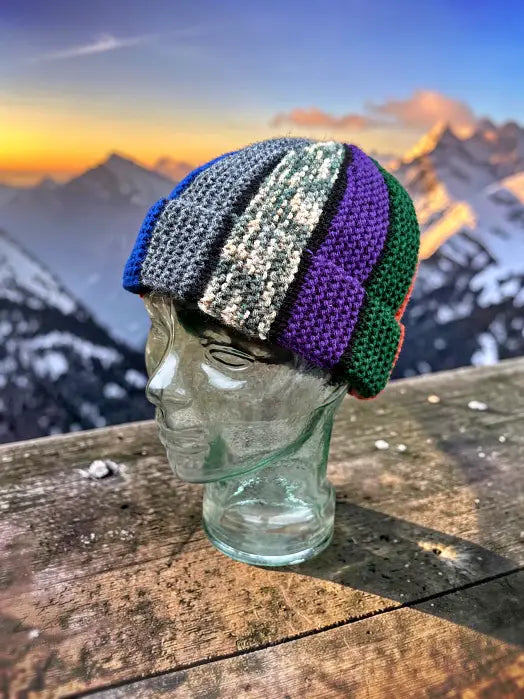Scrap Beanie Knitting Pattern PDF – 2 Hat Styles: Bobble Beanie & Fisherman Hat (Easy Knit Flat Beginner Pattern)