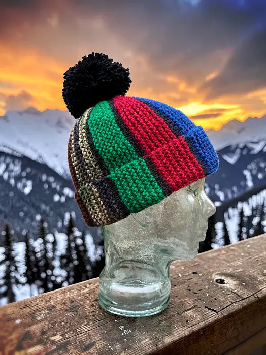 Scrap Beanie Knitting Pattern PDF – 2 Hat Styles: Bobble Beanie & Fisherman Hat (Easy Knit Flat Beginner Pattern)
