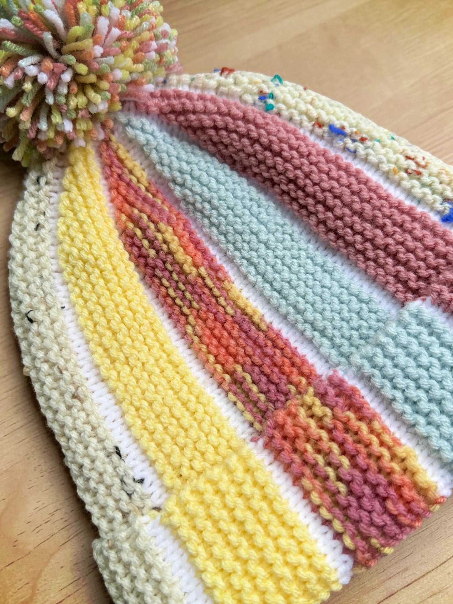 Scrap Beanie Knitting Pattern PDF – 2 Hat Styles: Bobble Beanie & Fisherman Hat (Easy Knit Flat Beginner Pattern)