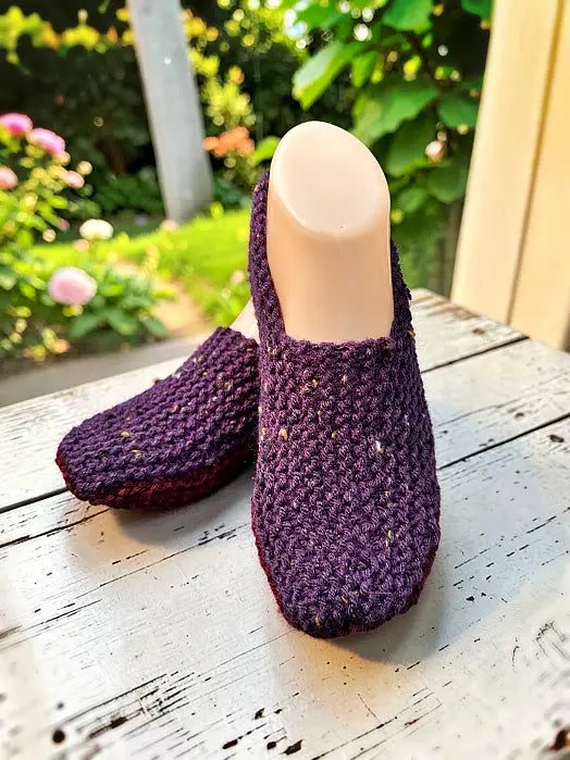 Adult Slippers Knitting Pattern | Knit Flat PDF for Straight Needles