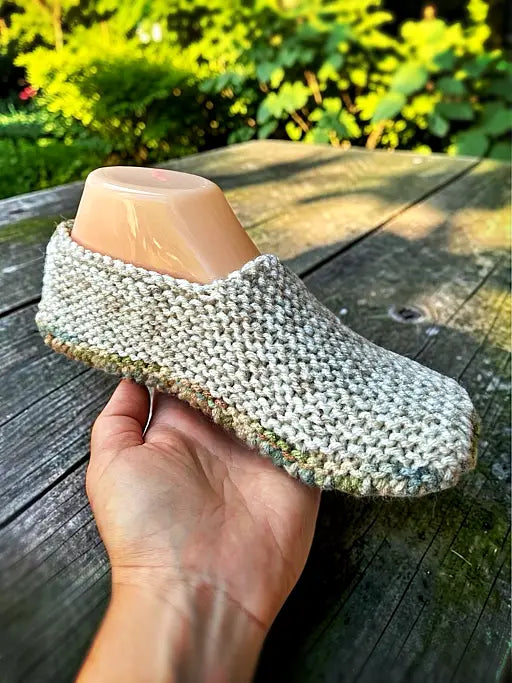 Adult Slippers Knitting Pattern | Knit Flat PDF for Straight Needles