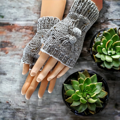 Fingerless Gloves with SPIDERS! - Knit Flat on 2 Needles - with How-to Video Links