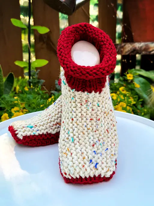 Chunky knit slippers made from bulky weight yarn